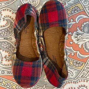 Lucky Brand Red and Blue Plaid Flats